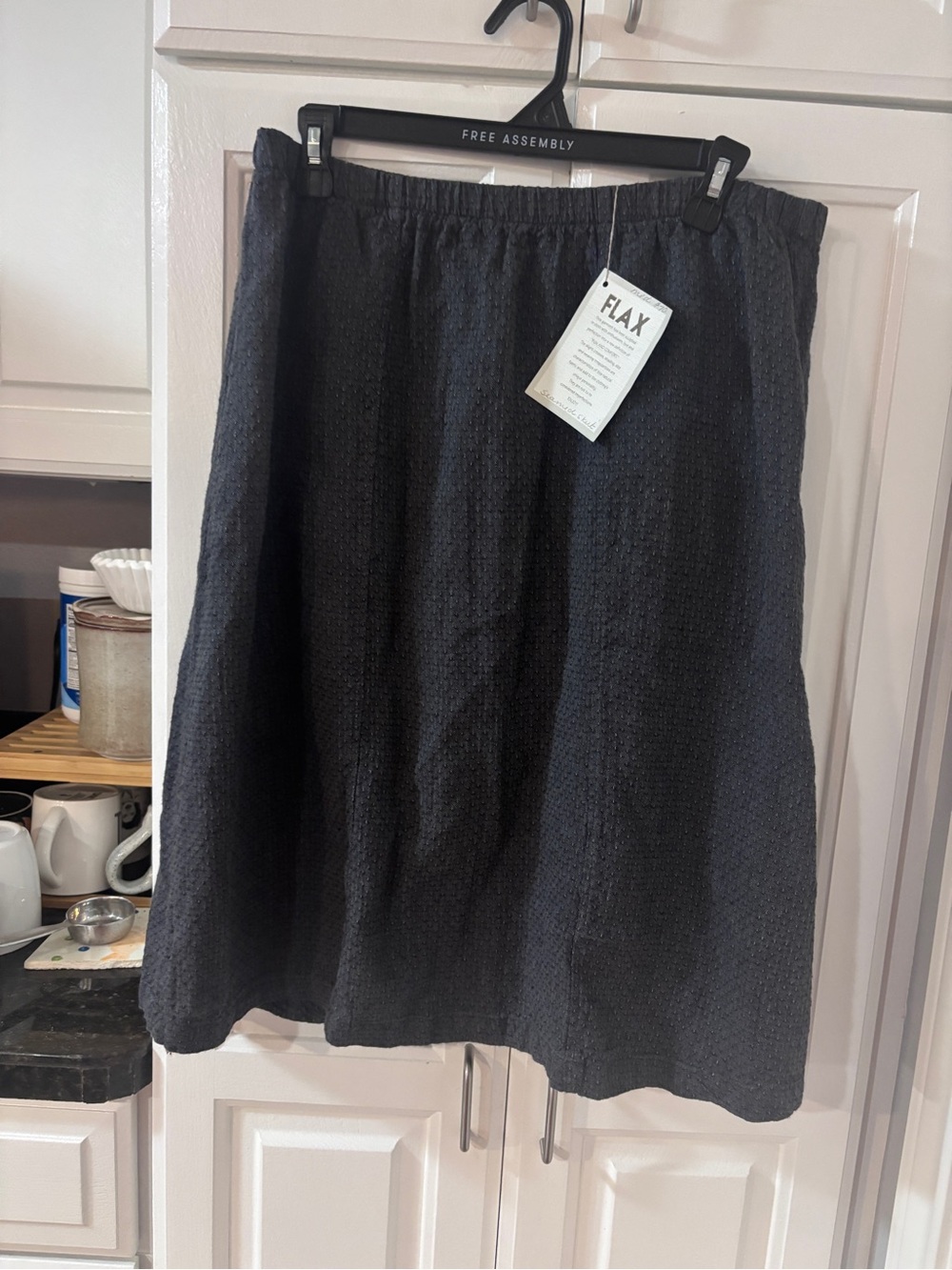Flax Charcoal Textured A-Line Midi Skirt